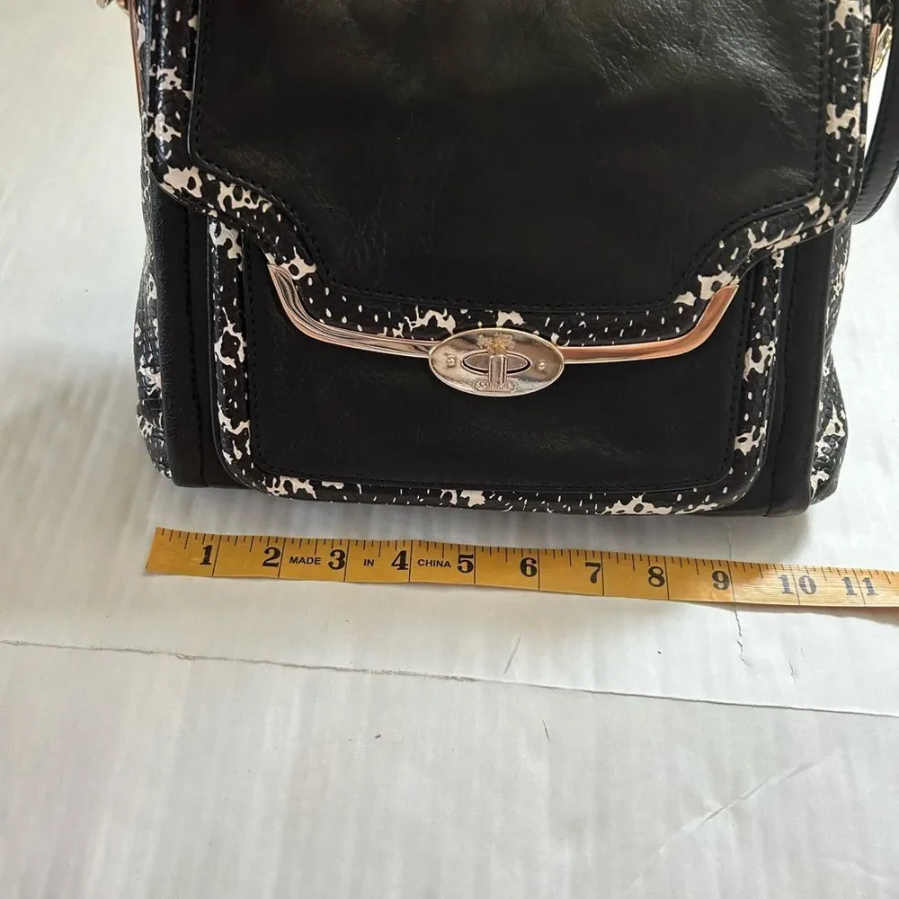 Coach Madison Sadie Flap Crossbody Satchel and Wallet in Two Tone Python 27849
